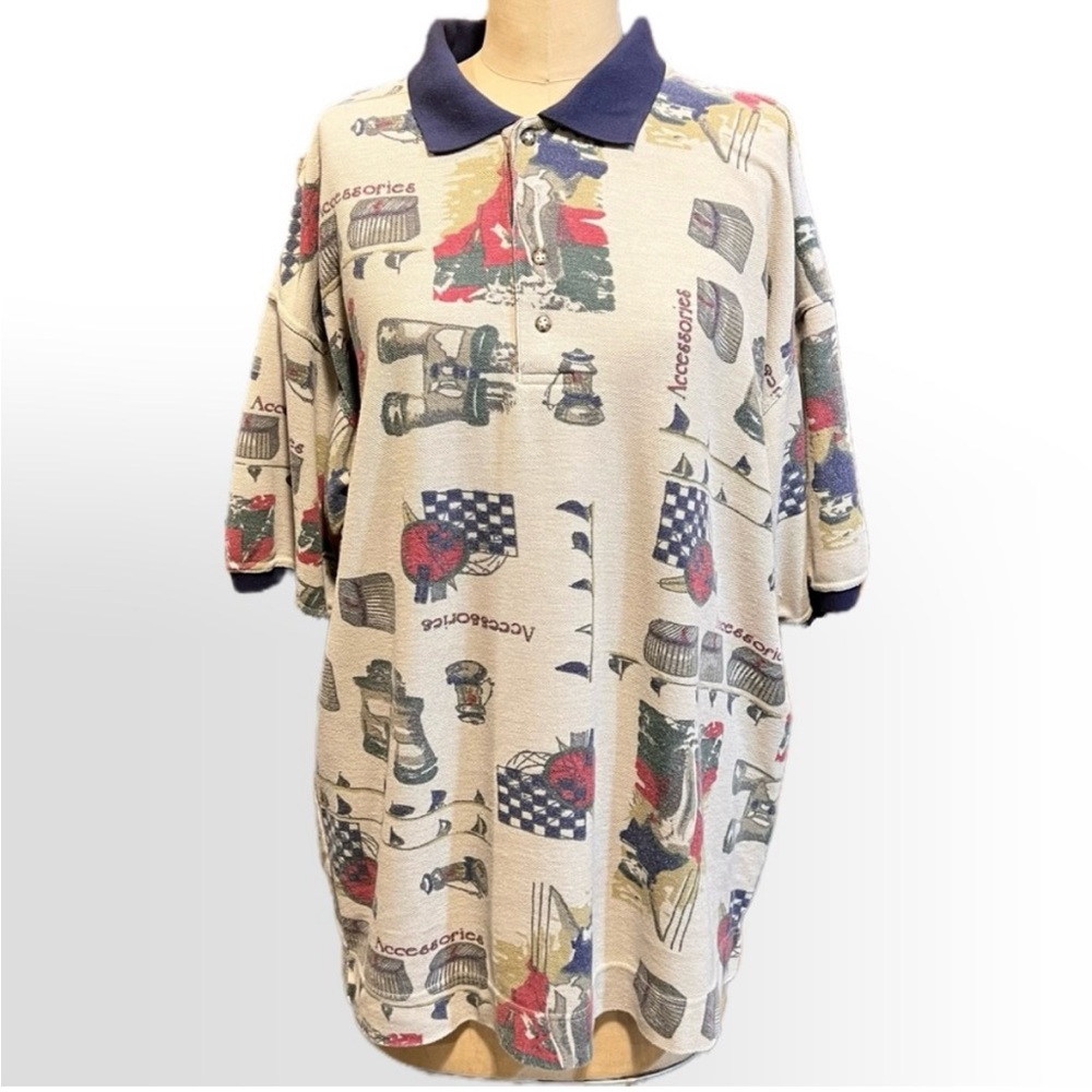 VINTAGE outdoor sportsman camping collared polo shirt Bugle Boy 90s oversized